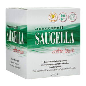 SAUGELLA Cotton Touch ASSORBENTI GIORNO con ali in cotone idrofilo - 14 pezzi