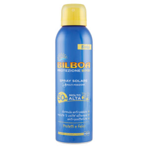 BILBOA Protezione Bimbi SPF50+ Molto alta SPRAY SOLARE ANTI SABBIA, RESISTENTE ALL'ACQUA 250ml