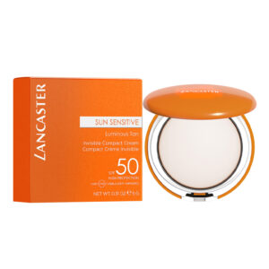 LANCASTER sun sensitive luminous tan CREMA COMPATTA INVISIBILE viso SPF50 9g