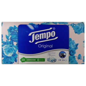 TEMPO BLUMARINE Fazzoletti Box Veline 4 veli - 80 pezzi - Fiori blu