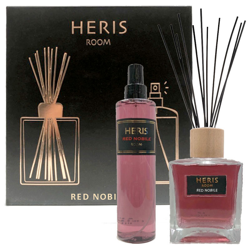PLATINUM HERIS ROOM RED NOBILE Profumatore Ambiente spray 250ml + bamboo 250ml