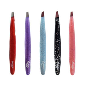 AURORE GLITTERY Pinzetta obliqua sopracciglia in acciaio inox