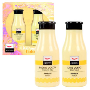 Cofanetto AQUOLINA live your colour SHOWER GEL + LATTE CORPO vaniglia