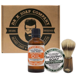 DR K Soap Company KIT DA BARBA E RASATURA olio rasatura + sapone solido + pennello "Mondial"