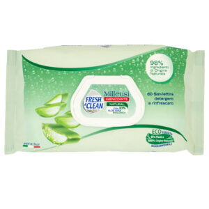 FRESH & CLEAN Salviettine Milleusi Natural Igienizzanti Umidificate, detergenti e rinfrescanti - 60pezzi