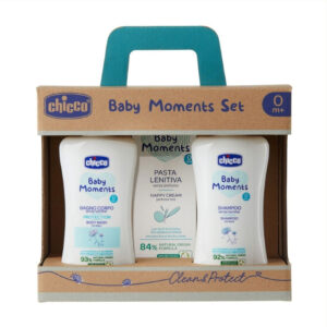 Cofanetto bimbi CHICCO BABY MOMENTS bagno corpo + shampoo + pasta lenitiva