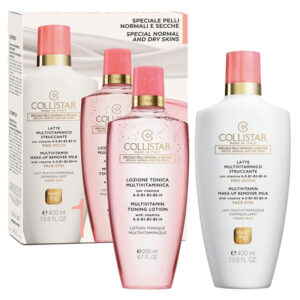 Cofanetto donna COLLISTAR SPECIALE PELLI NORMALI E SECCHE latte multivitaminico struccante + lozione tonica multivitaminica