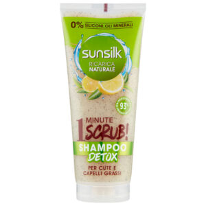 SUNSILK 1 MINUTE SCRUB shampoo detox per cute e capelli grassi 200ml