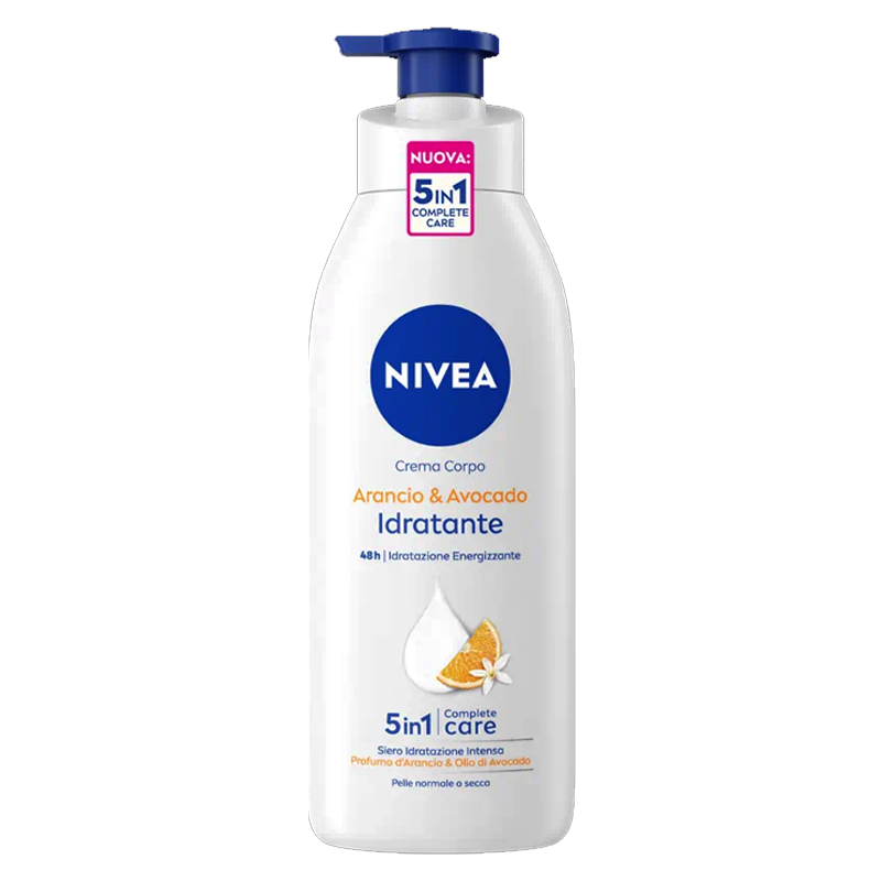 NIVEA crema corpo ARANCIO e AVOCADO pelle normale o secca idratante 500ml