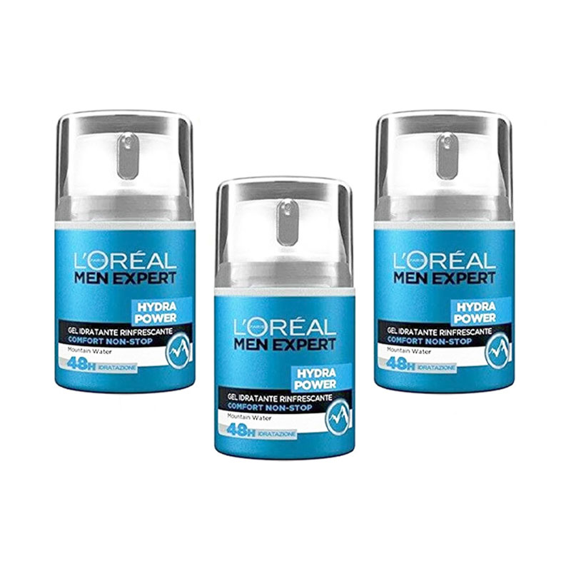 Stock 3pz L'OREAL MEN EXPERT Hydra Power gel idratante rinfrescante 50ml