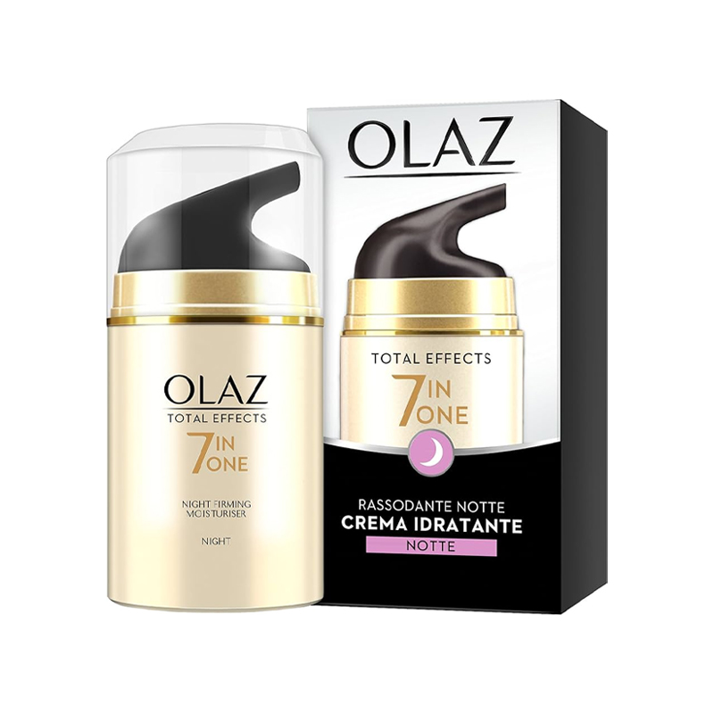 Stock 3pz OLAZ Total Effects 7 benefici in 1 CREMA IDRATANTE NOTTE anti-età 15ml