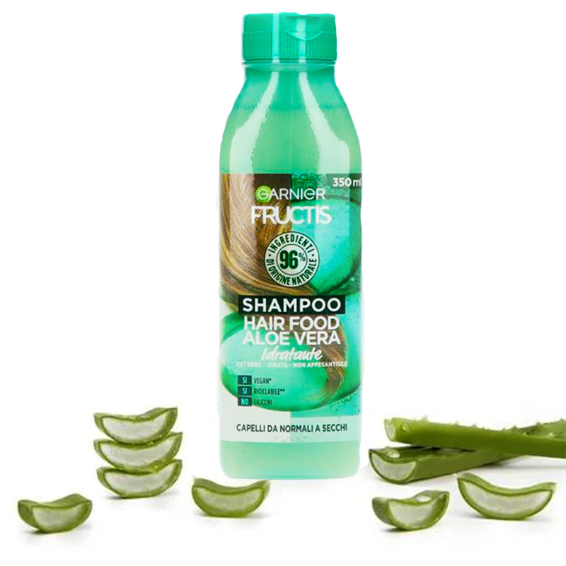 GARNIER Fructis Hair Food Shampoo Aloe Vera Idratante – 350ml - immagine 2