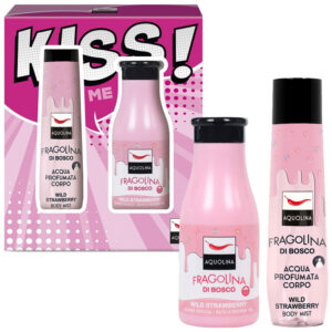 Cofanetto donna AQUOLINA KISS ME FRAGOLINA DI BOSCO acqua profumata corpo 150ml + bath & shower gel 125ml