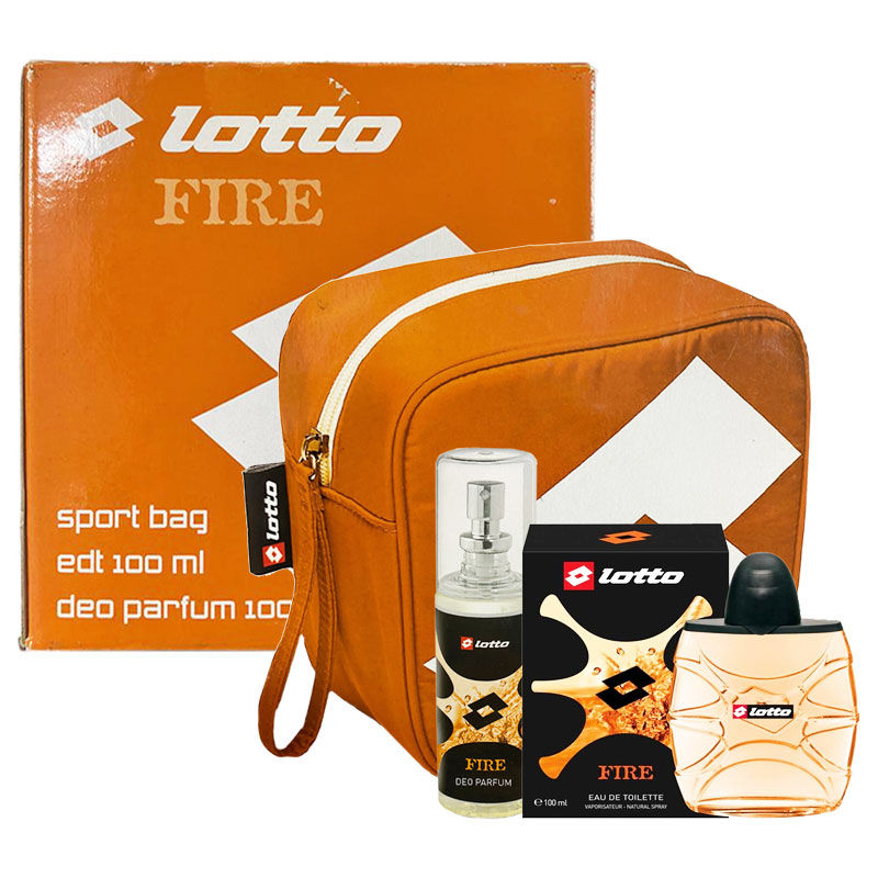 Cofanetto uomo LOTTO FIRE edt 100ml + deo parfum 100ml + sport bag