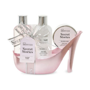 Cofanetto donna SET IDC INSTITUTE SECRET STORIES TEA ROSE & SAGE gel doccia + lozione corpo + crema mani