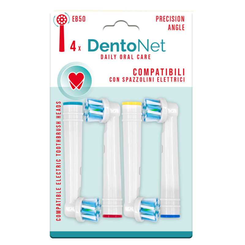 DENTONET PRECISION ANGLE Testine di ricambio per spazzolino elettrico compatibili ORAL B - 4 pezzi - immagine 2