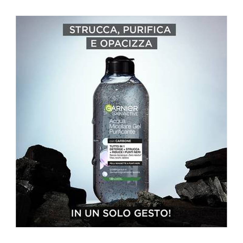 GARNIER SkinActive Acqua Micellare Gel purificante con Carbone Viso 400ml - immagine 4