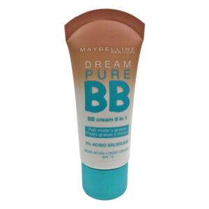 Stock 3pz MAYBELLINE DREAM PURE BB Cream 8 in 1 medio scuro 30ml