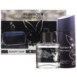 Cofanetto uomo PLAYBOY HOLLYWOOD edt 50ml + deo spray 150ml + beauty case