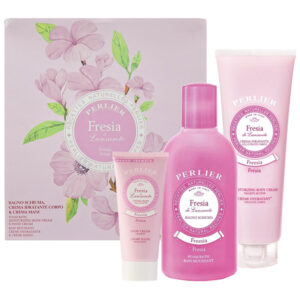 Cofanetto PERLIER FRESIA DI LANZAROTE bagnoschiuma 500ml + crema idratante corpo 250ml + crema mani 100ml