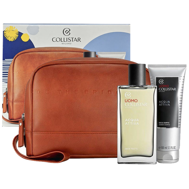 Cofanetto uomo COLLISTAR ACQUA ATTIVA THE BRIDGE edt + doccia shampoo + travel bag