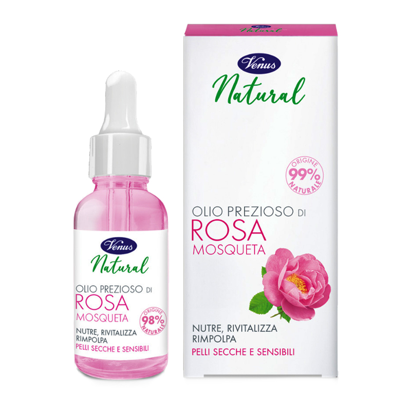 VENUS Natural olio prezioso di Rosa Mosqueta viso pelli secche e sensibili 30ml