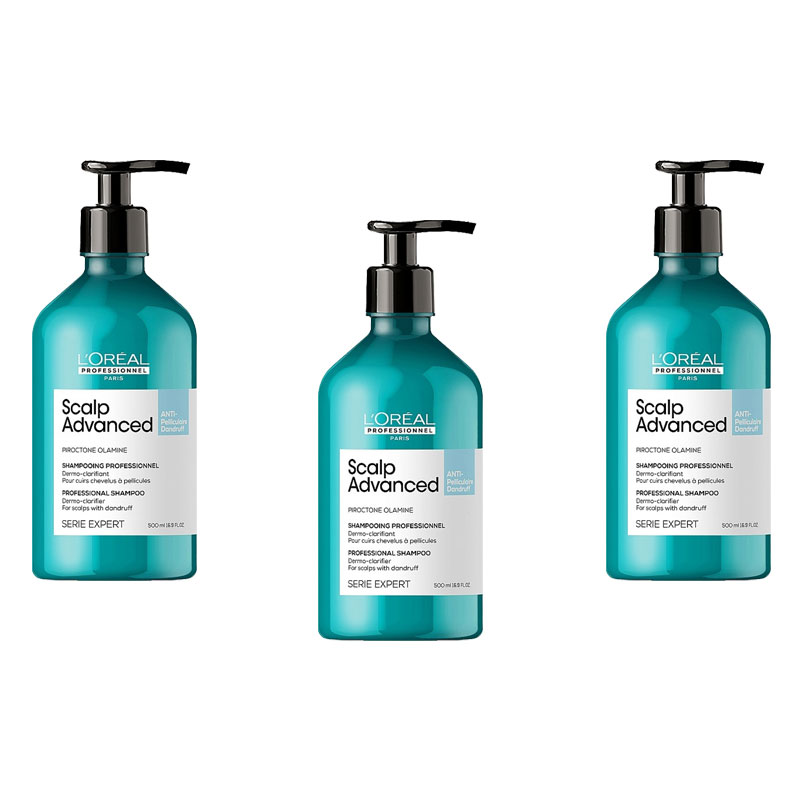 Stock 3pz L’OREAL PROFESSIONNEL Serie Expert SCALP ADVANCED shampoo in crema capelli 500ml