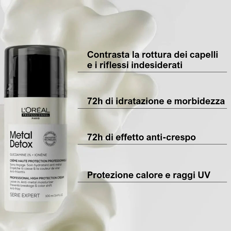 L’OREAL PROFESSIONNEL Serie Expert METAL DETOX crema protettiva capelli tinti/danneggiati 100ml - immagine 2