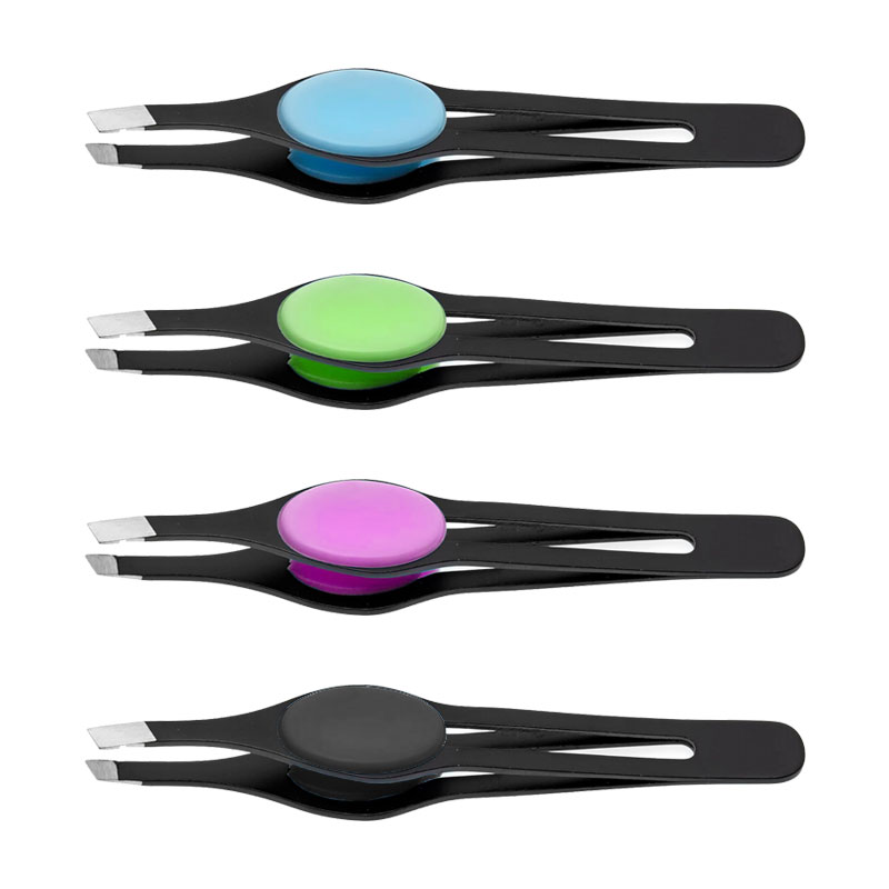 UNIQUE SOFT TOUCH Pinzetta obliqua in acciaio per sopracciglia