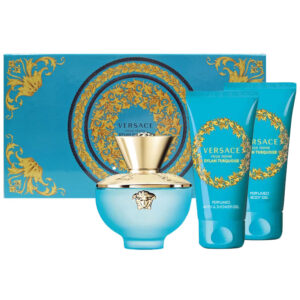 Cofanetto donna VERSACE DYLAN TURQUOISE edt 100ml + bath & shower gel 100ml + body lotion 100ml + soft make up case