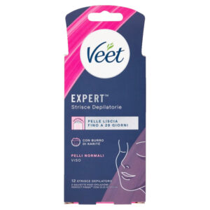 VEET Expert Strisce depilatorie viso per pelli normali con burro di karité -12 pz