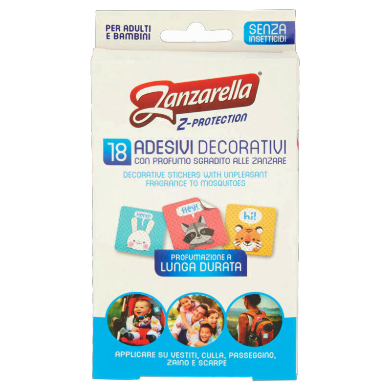 ZANZARELLA Z-Protection Adesivi decorativi anti zanzare senza insetticidi – 18 pz