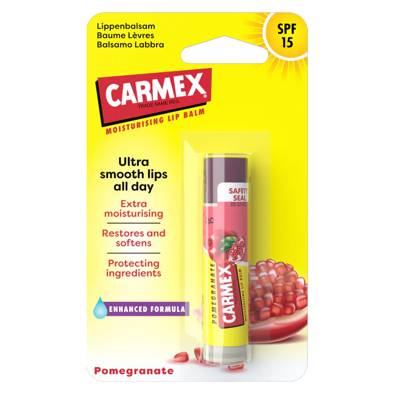 CARMEX MOISTURISING LIP BALM Balsamo labbra SPF 15 Pomegranate