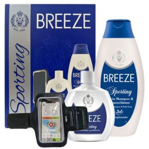 Cofanetto uomo BREEZE SPORTING doccia shampoo & bagnoschiuma + deo squeeze + fascia sportiva smartphone