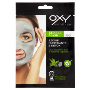OXY ESTETIQUE BUBBLE MASK Maschera viso in tessuto purificante - estratti di aloe e carbone vegetale