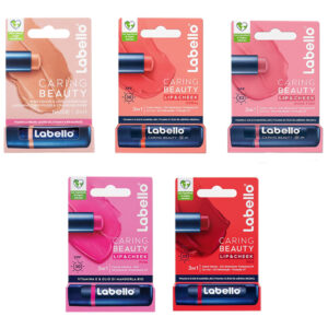 LABELLO CARING BEAUTY Lip & Cheek 3in1 Balsamo guance e labbra colorato 4,8g