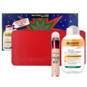 Cofanetto donna MAYBELLINE NATALE CON CHI VUOI acqua micellare bifasica + correttore cancella età 01 + make up box