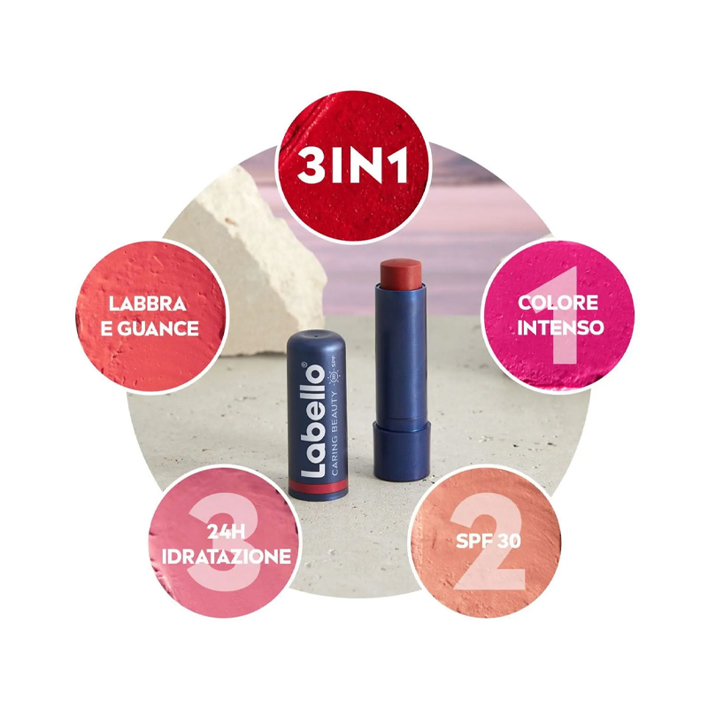 LABELLO CARING BEAUTY Lip & Cheek 3in1 Balsamo guance e labbra colorato 4,8g - immagine 2