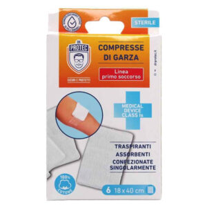 DR. PROTEC Compresse di garza sterile traspirante 18 x 40 cm - 6pz