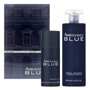 Cofanetto uomo ARROGANCE BLUE deodorante spray 150ml + hair & body shampoo 400ml