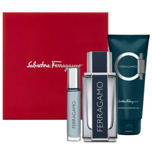 Cofanetto uomo SALVATORE FERRAGAMO edt 100ml + shampoo & shower gel 100ml + edt travel 10ml