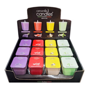 Espositore CAMOMILLA TORINO Candele fragranze assortite - 12 pezzi