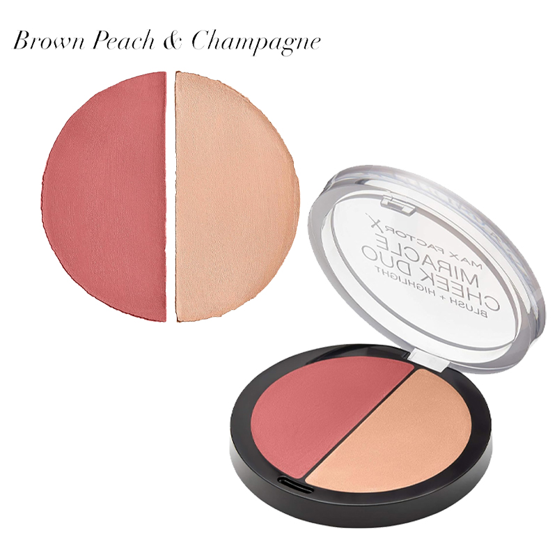 MAX FACTOR MIRACLE CHEEK DUO Blush-highlight 20 brown peach & champagne 11g - immagine 2