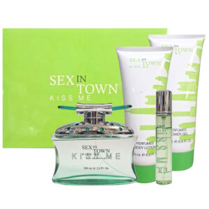 Cofanetto donna SEX IN TOWN KISS ME edp 100ml + body lotion 200ml + shower gel 200ml + edp travel 10ml