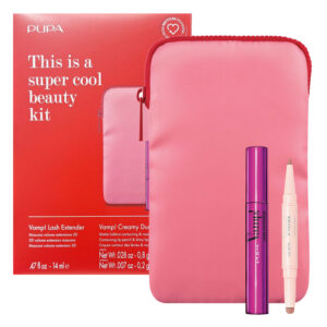 Cofanetto donna PUPA SUPER COOL Mascara Vamp! Lash Extender 9ml + matita labbra e rossetto brillante + pochette