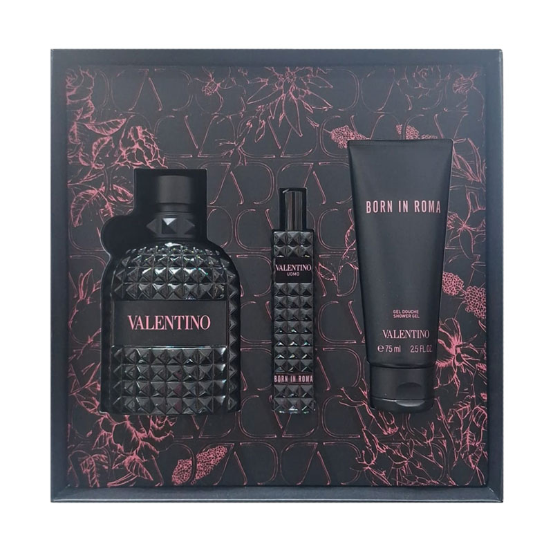 Cofanetto uomo VALENTINO UOMO BORN IN ROMA edt 100ml + shower gel 75ml + edt travel 15ml - immagine 2
