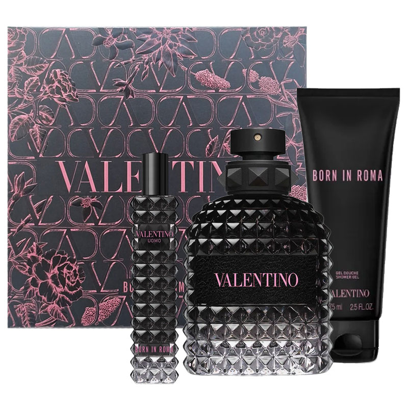Cofanetto uomo VALENTINO UOMO BORN IN ROMA edt 100ml + shower gel 75ml + edt travel 15ml