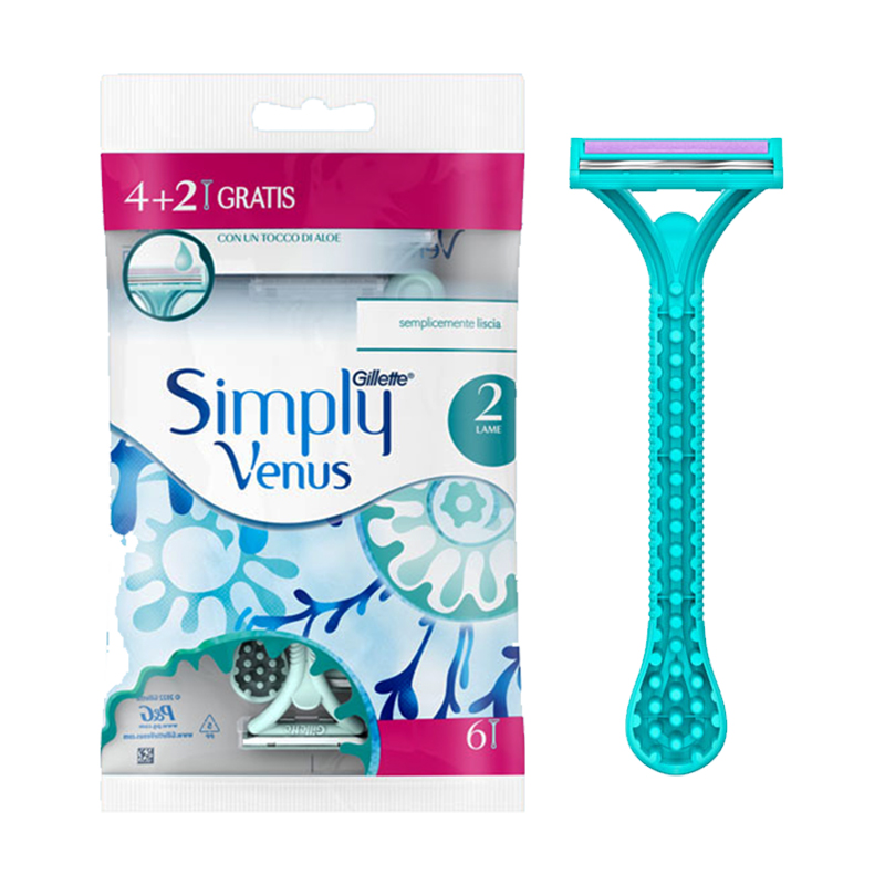 GILLETTE SIMPLY VENUS Rasoio Usa & Getta a due lame con aloe vera 6 pz