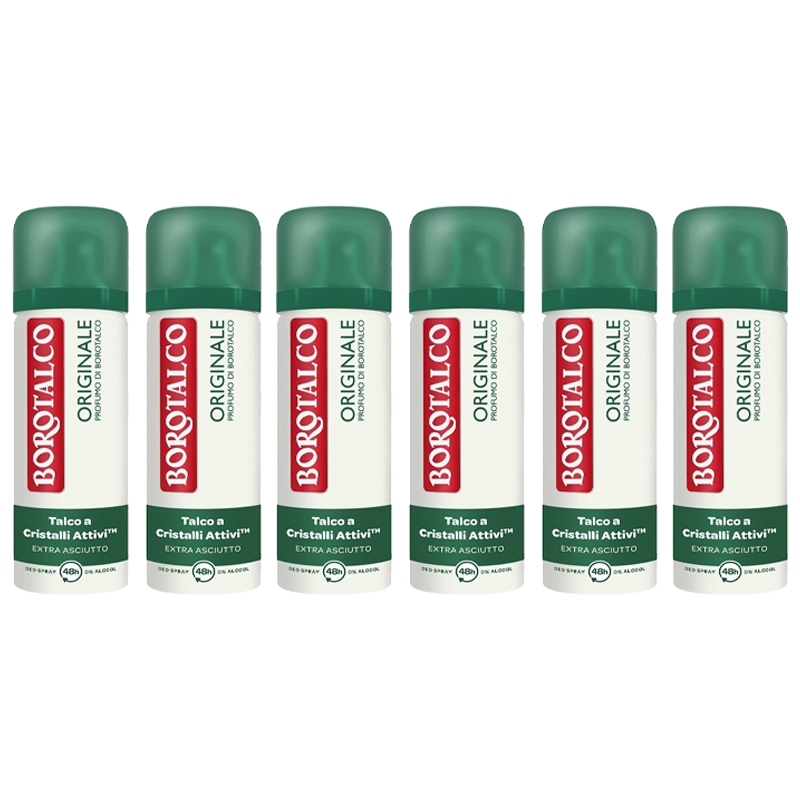 BOROTALCO ORIGINALE deodorante spray talco a cristalli attivi travel 50ml - 6 pz - immagine 2