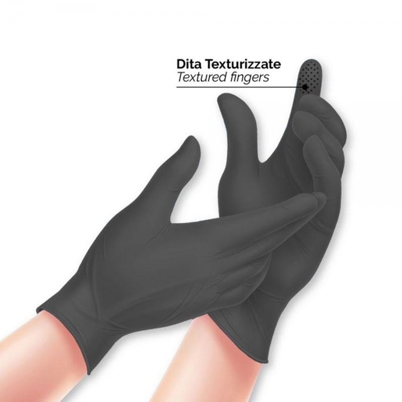 SMILEX SKIN Guanti in nitrile monouso senza polvere - nero/black - immagine 2